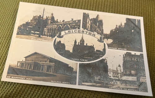 Antique leicester postcard - antique,