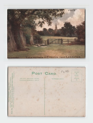 Vintage postcard field - -,