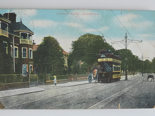 Postcard leicester london road - leicester,