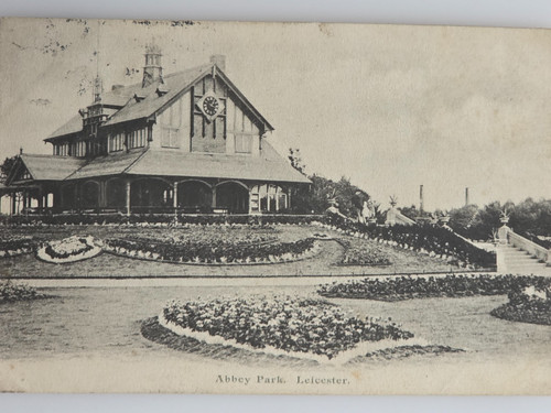 Postcard leicester abbey park - abbey,