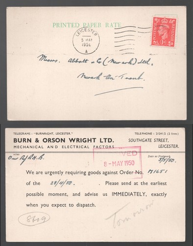 1950 kgvi burn orson - &, wright