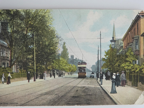 Postcard leicester london - postcard, road