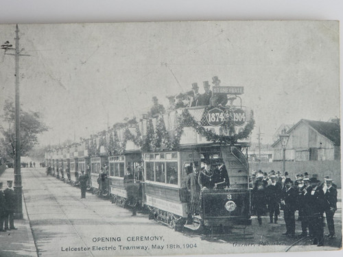 Postcard leicester electric - leicester,